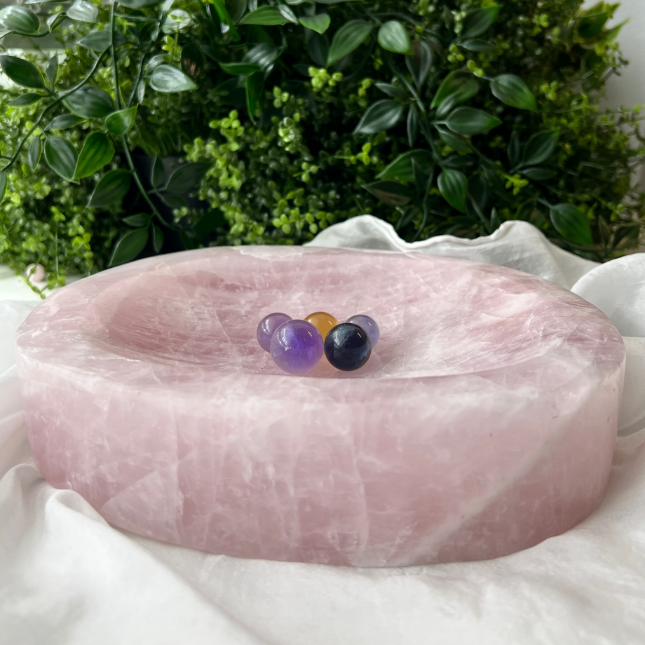 Statement Rose Quartz Bowls – Lunar Drift Apothecary